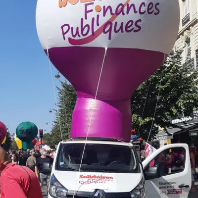 Montgolfière solidarites finances publiques 5m, Association / Syndicat, Auto-ventilé, Communication, Manifestation, Montgolfière auto-ventilée