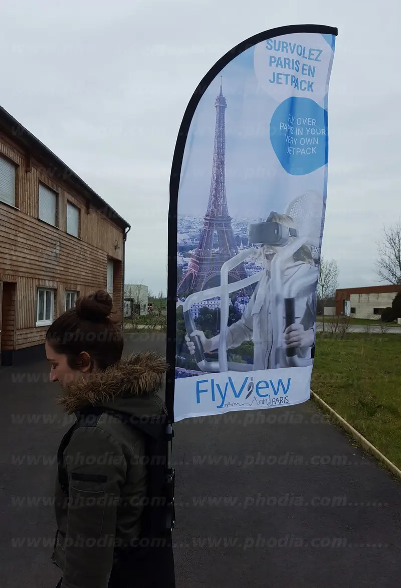 Drapeau sac &agrave; dos Flyview FF120, Animation commerciale, Communication, Drapeau sac &agrave; dos