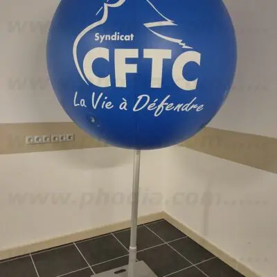 Masphère Syndicat CFTC 1m30, Air, Association / Syndicat, Ballon sur mât 6m, Communication, Intérieur, Manifestation, P293, Sphère