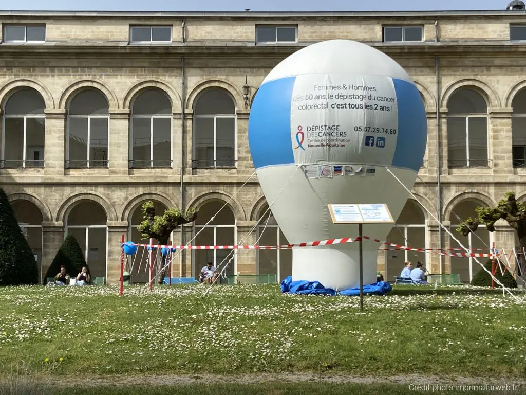 Montgolfi&egrave;re depistage cancers 4m, Nouvelle-Aquitaine, Auto-ventil&eacute;, Communication, Ext&eacute;rieur, Montgolfi&egrave;re auto-ventil&eacute;e, Secteur hospitalier