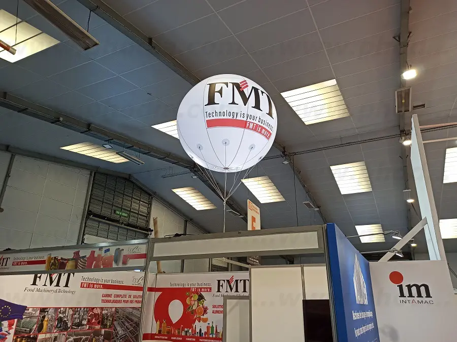 Sph&egrave;re FMT 1m80, Blanc, CFIA (Rennes), H&eacute;lium, Industrie - Mat&eacute;riaux, Int&eacute;rieur, Lumineux, Salon, Sph&egrave;re