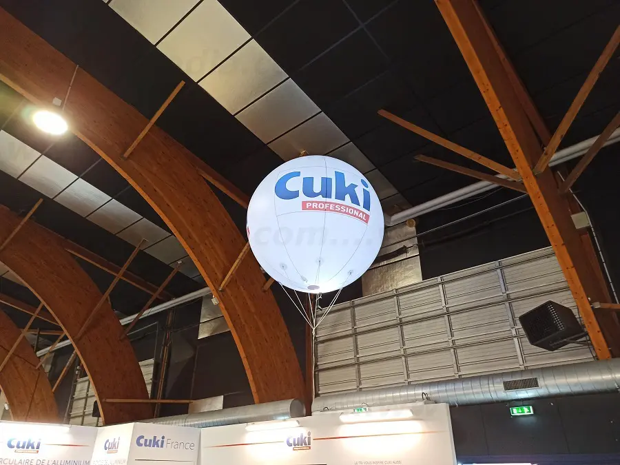 Sph&egrave;re cuki france 2m, 3 faces, Blanc, CFIA (Rennes), H&eacute;lium, Industrie - Mat&eacute;riaux, Int&eacute;rieur, Lumineux, Salon, Sph&egrave;re