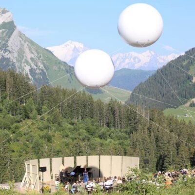 sphere Musique à beauregard 2m50, Blanc, Couleur, Extérieur, Festival / Concert, Hélium, Sphère