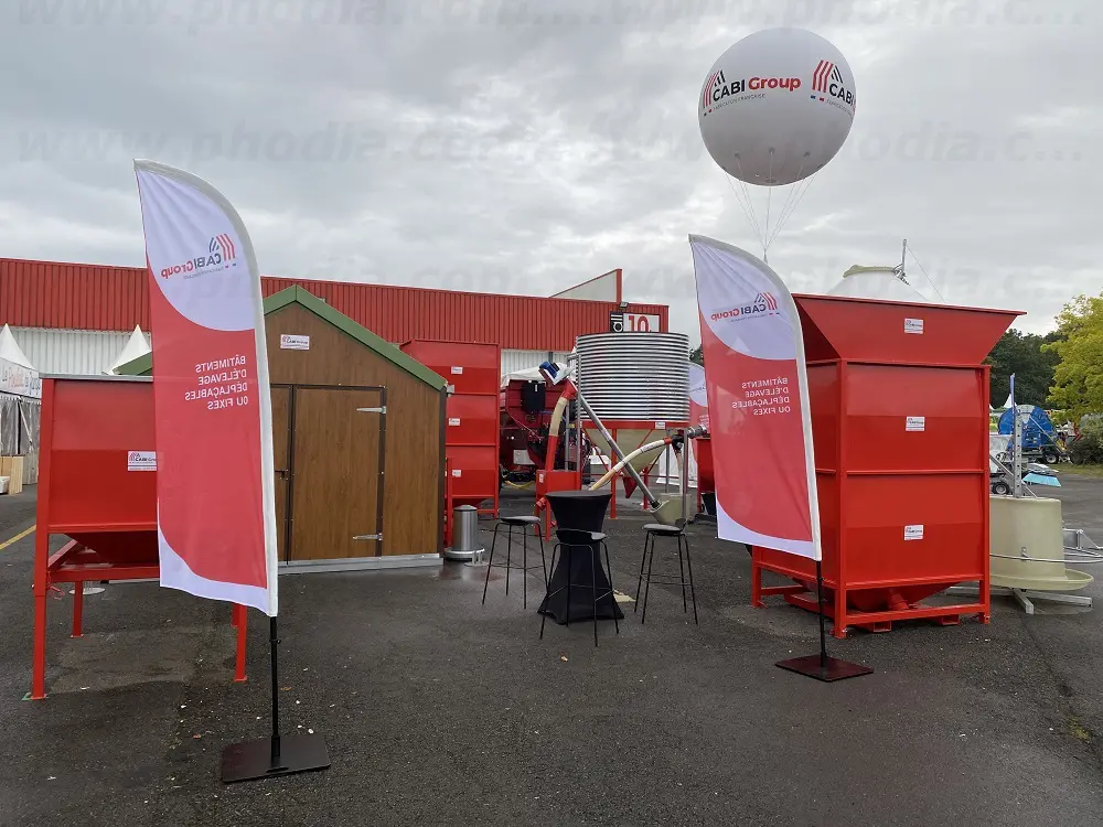 Sph&egrave;re cabi 2m50, 4 faces, Agroalimentaire - Alimentation, Blanc, Ext&eacute;rieur, Foire, H&eacute;lium, Salon, SPACE (Rennes), Sph&egrave;re