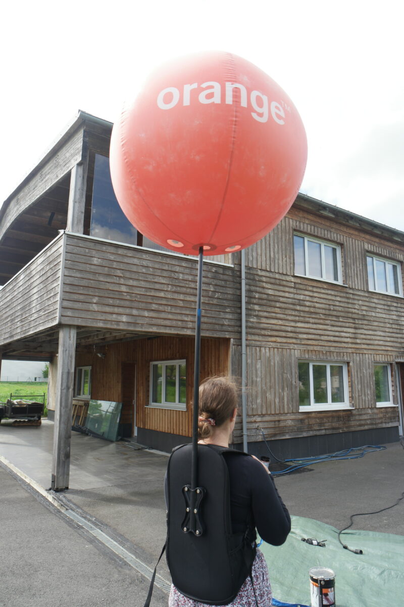 ballon sac à dos, 80 cm, orange, street marketing