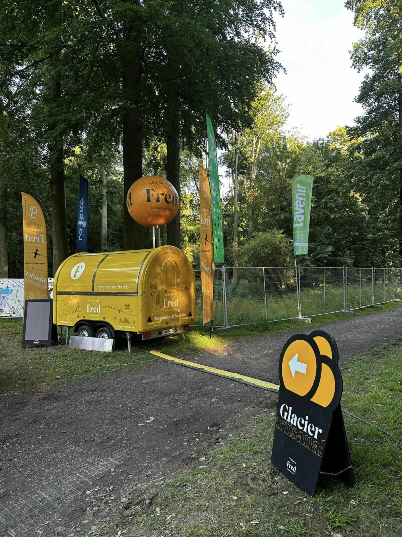 ballon trépied 1.60m Les glaces de Fred, festival LaSemo, orange