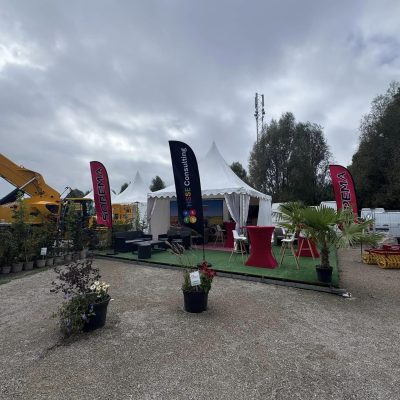 drapeau extérieur hsse consulting pour la foire chalons