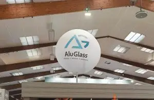 Sph&egrave;re sur mat 1m60m masph&egrave;re ballon sur pied salon foire communication &eacute;v&eacute;nementiel publicit&eacute; gonflable salon Artibat Rennes