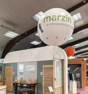 Sph&egrave;re 1m60 salon foire communication &eacute;v&eacute;nementiel publicit&eacute; gonflable salon Artibat Rennes